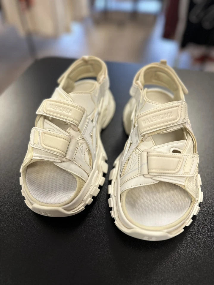 Balenciaga Track White Strap Sandals