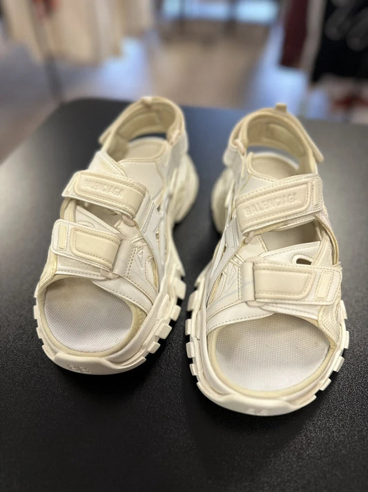 Balenciaga Track White Strap Sandals