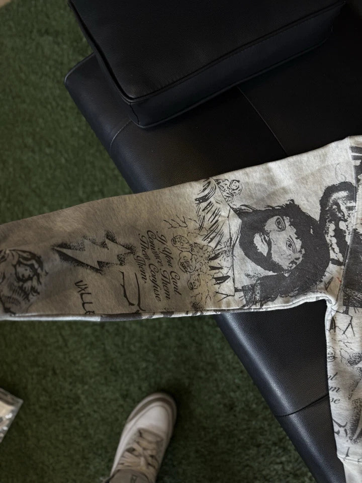 Vale Mural Pull Over Hoodie Grey