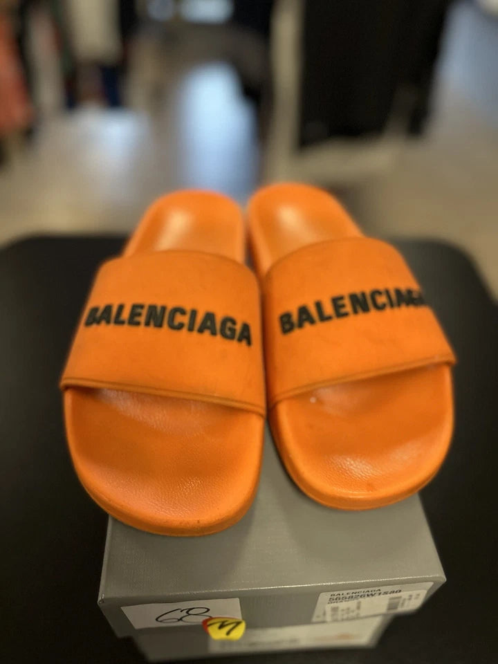 Balenciaga Sandals Orange Pool Slide