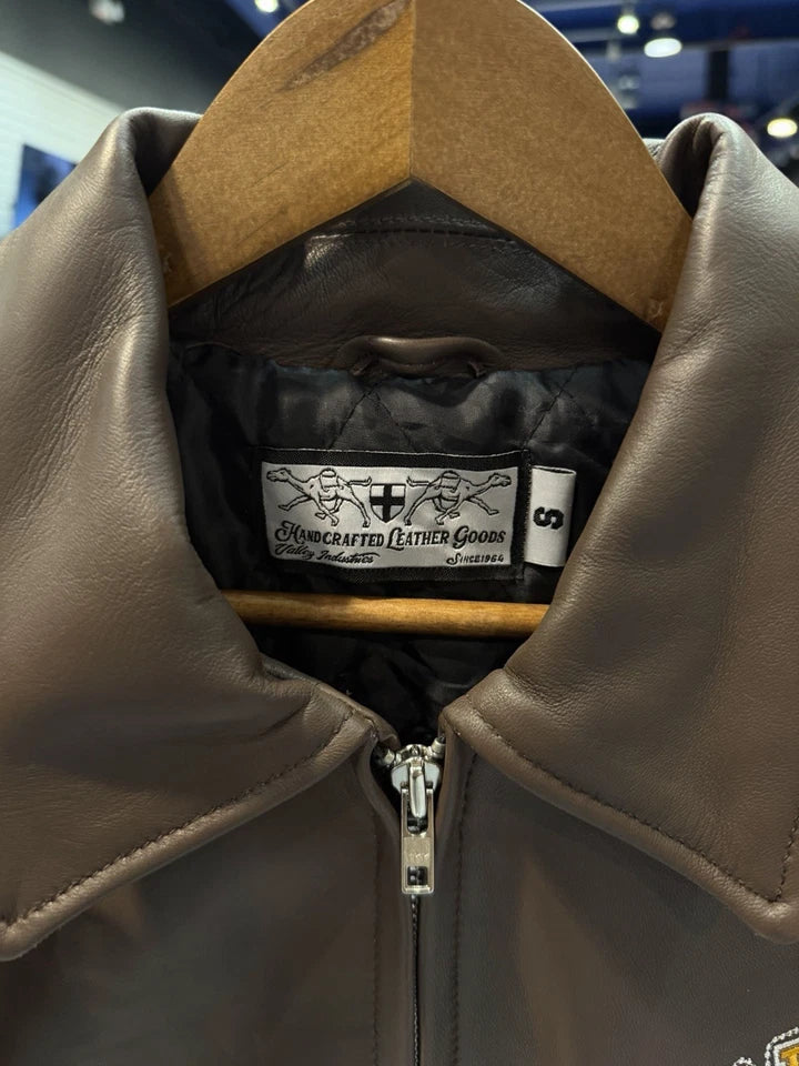 Vale Lives Valley Leather Jacket Brown Orange