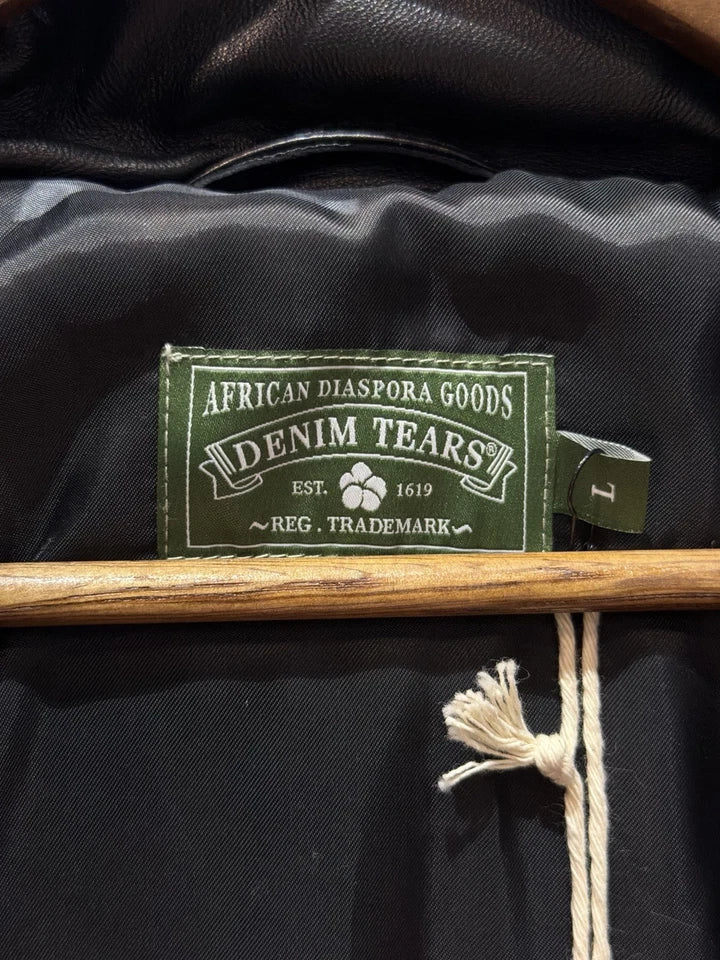 Denim Tears Leather Wreath Logo Jacket