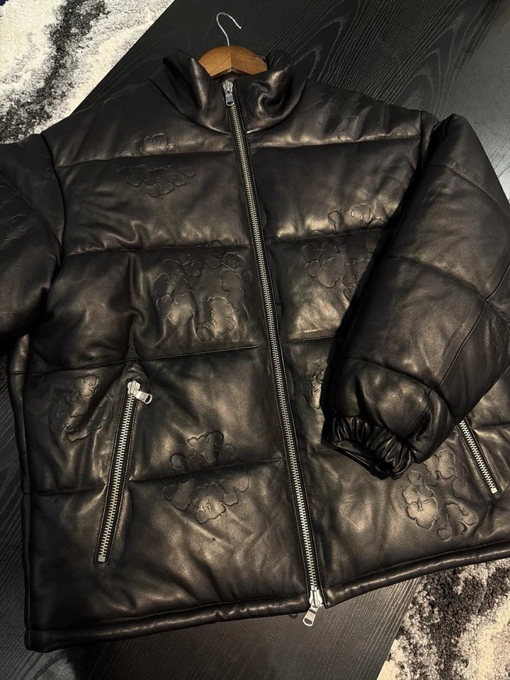 Denim Tears Leather Wreath Logo Jacket