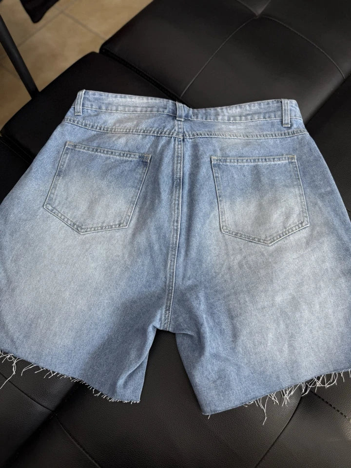 F**K EM Denim Shorts Patchwork