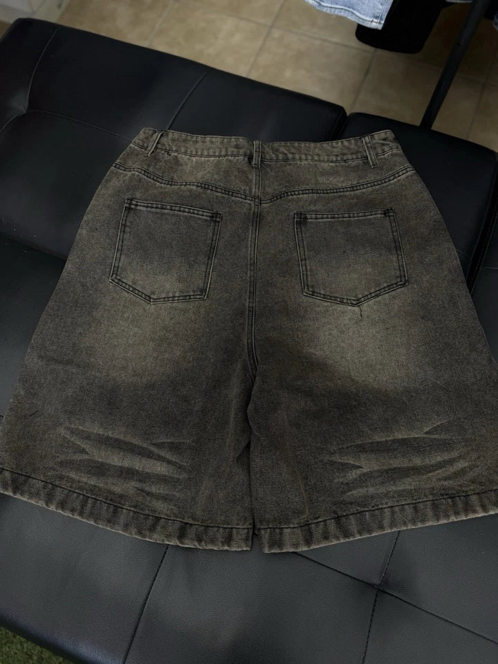 Vale Forever Valley Black Denim Crystal Stone Shorts