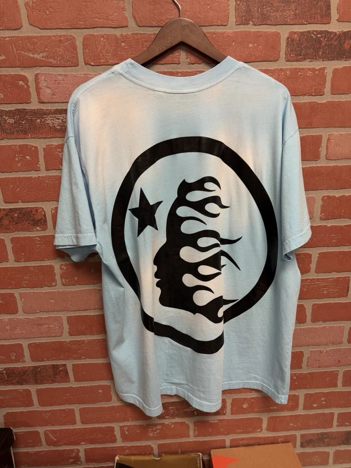 Hellstar Sports Core Logo Gel T-Shirt Light Blue