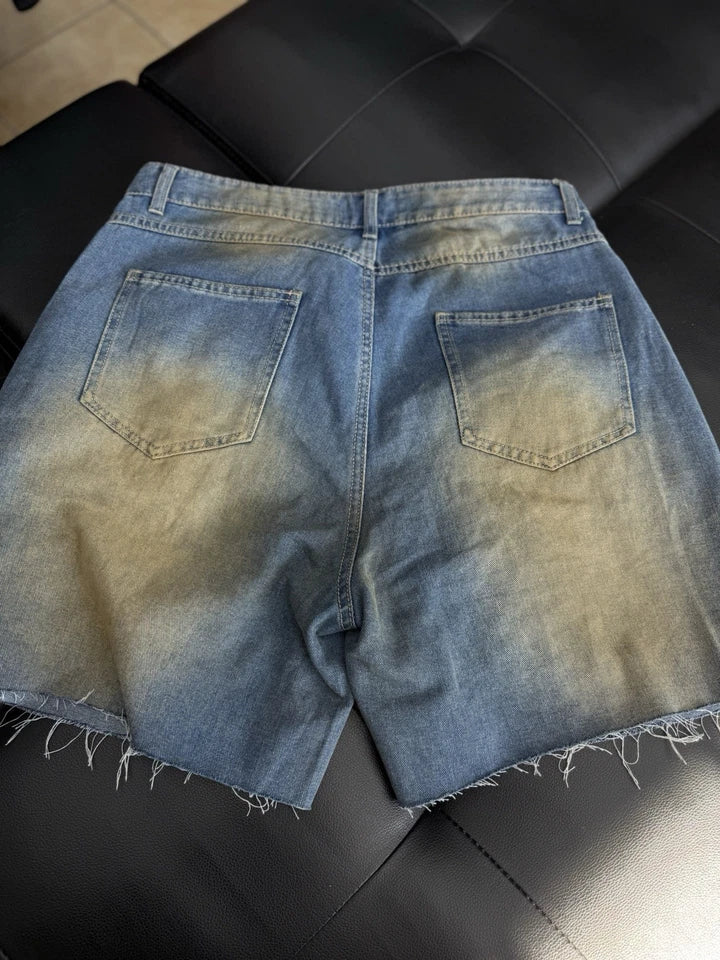 F**K EM Denim Shorts Patchwork