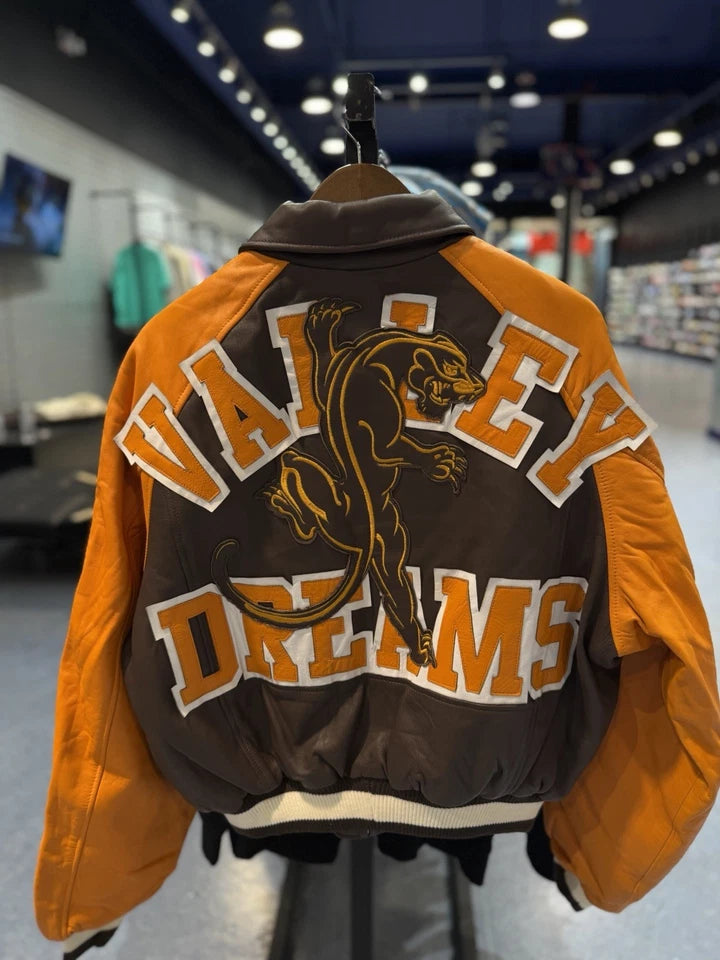 Vale Lives Valley Leather Jacket Brown Orange