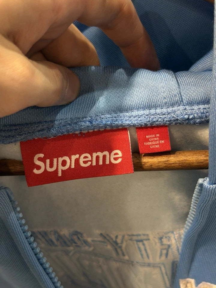 Supreme Zip Up Hooded Sweatshirt Blue