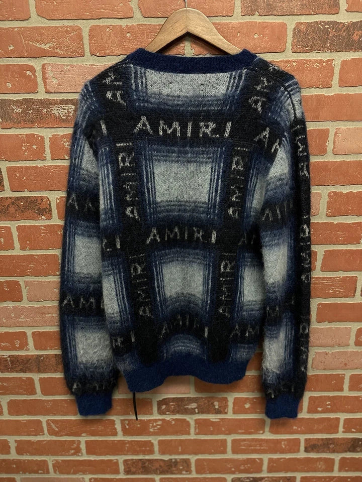Amiri Crewneck Cotton & Cashmere Blue Tee