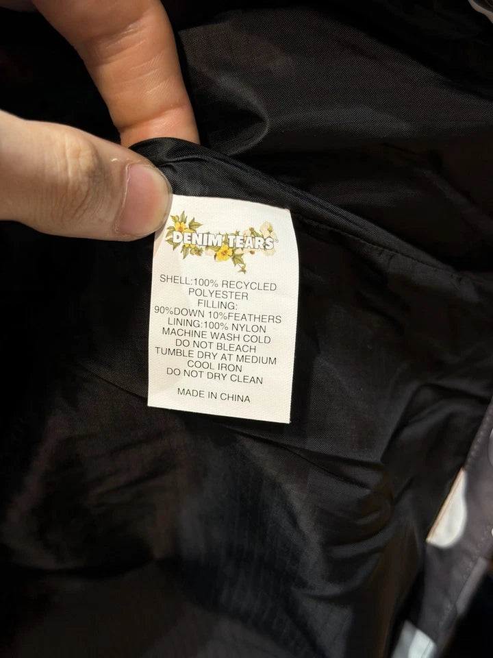 Cotton Wreath Puffer Jacket Denim Tears Coat