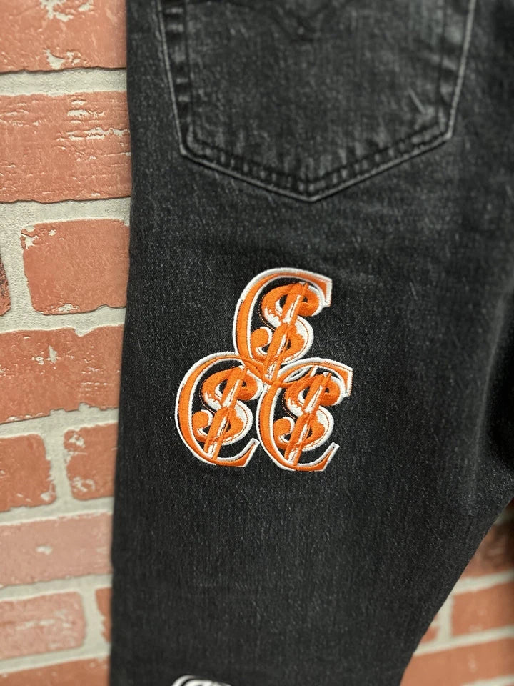 Chris Smokes Levi Jeans Patch Print