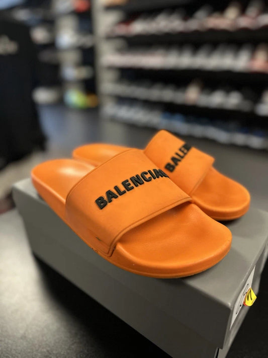 Balenciaga Sandals Orange Pool Slide