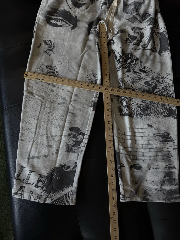 Vale lives Valley Track White Mural Drawstring Sweatpants